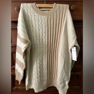 Red Dress Cream Sweater